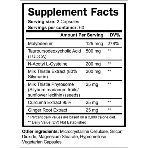 Product composition Skull Labs Liver Protection 120 caps.