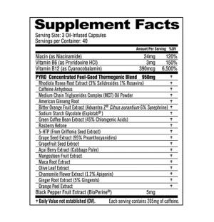 Product composition GAT Sport JETFUEL PYRO 120 caps.