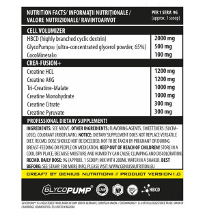 Skład produktu Genius Nutrition Crea F7 405 g Stormy lime