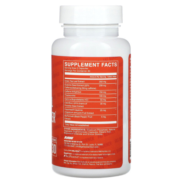 Product composition Raw Nutrition Essential Fat Burner 60 caps.