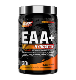 Nutrex EAA Hydration is a powdered formula that provides a complex of essential amino acids (EAA)
