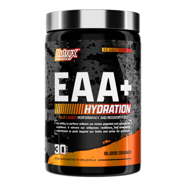 Nutrex EAA Hydration is a powdered formula that provides a complex of essential amino acids (EAA)