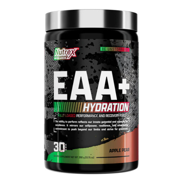 Nutrex EAA Hydration to preparat w proszku, który dostarcza kompleks niezbędnych aminokwasów egzogennych (EAA)