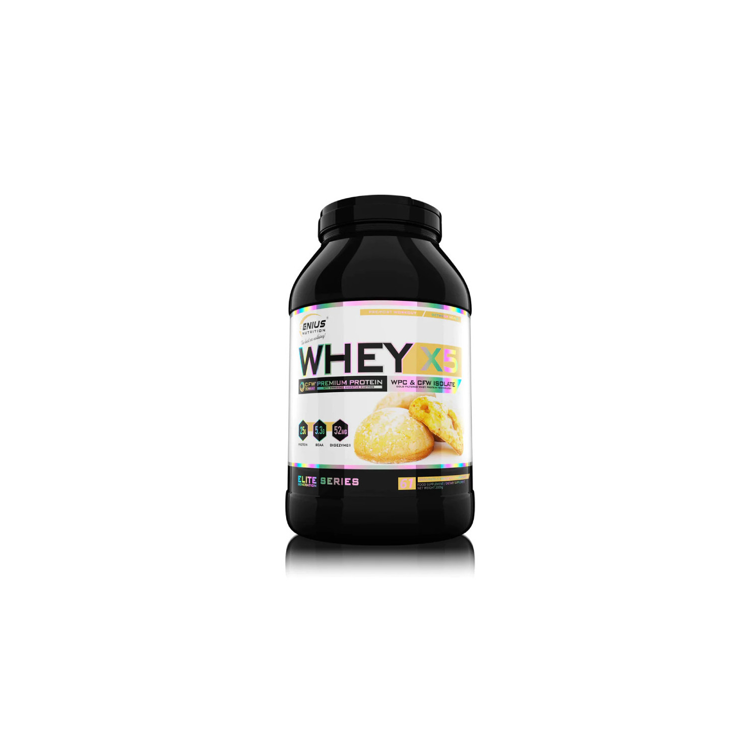 Genius Nutrition Whey-X5 carefully formulated to support the development and maintenance of lean muscle mass