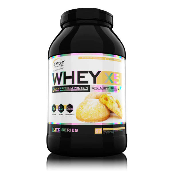 Genius Nutrition Whey-X5 starannie opracowany, aby wspomóc rozwój i zachowanie beztłuszczowej masy mięśniowej