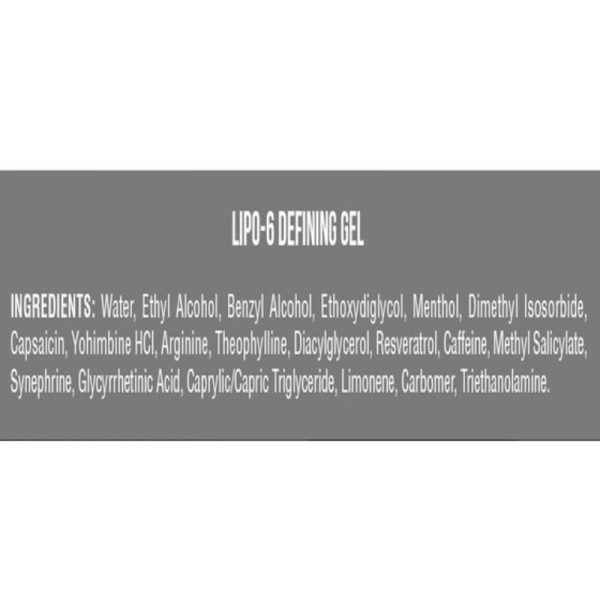 Product composition Nutrex LIPO 6 Defining Gel 120ml