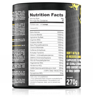 Zusammensetzung DIABLO PRE-WORKOUT 250G Mango-Erdbeere