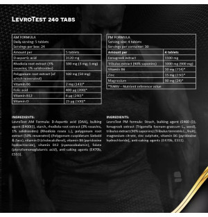 Product composition Kevin Levrone LEVRO TEST AM. PM. 240 tab.