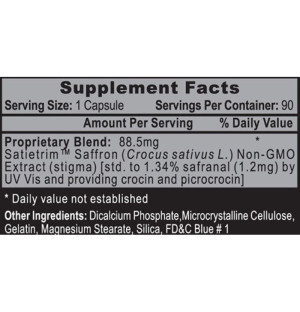 Product composition Hi-Tech Pharma Satietrim Saffron 90 caps.