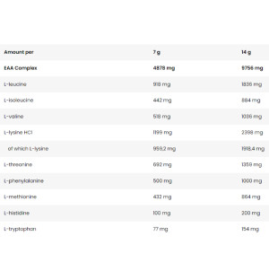 Product composition FA ICE EAA 210g