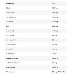 Product composition FA ICE Hydro Amino 480g