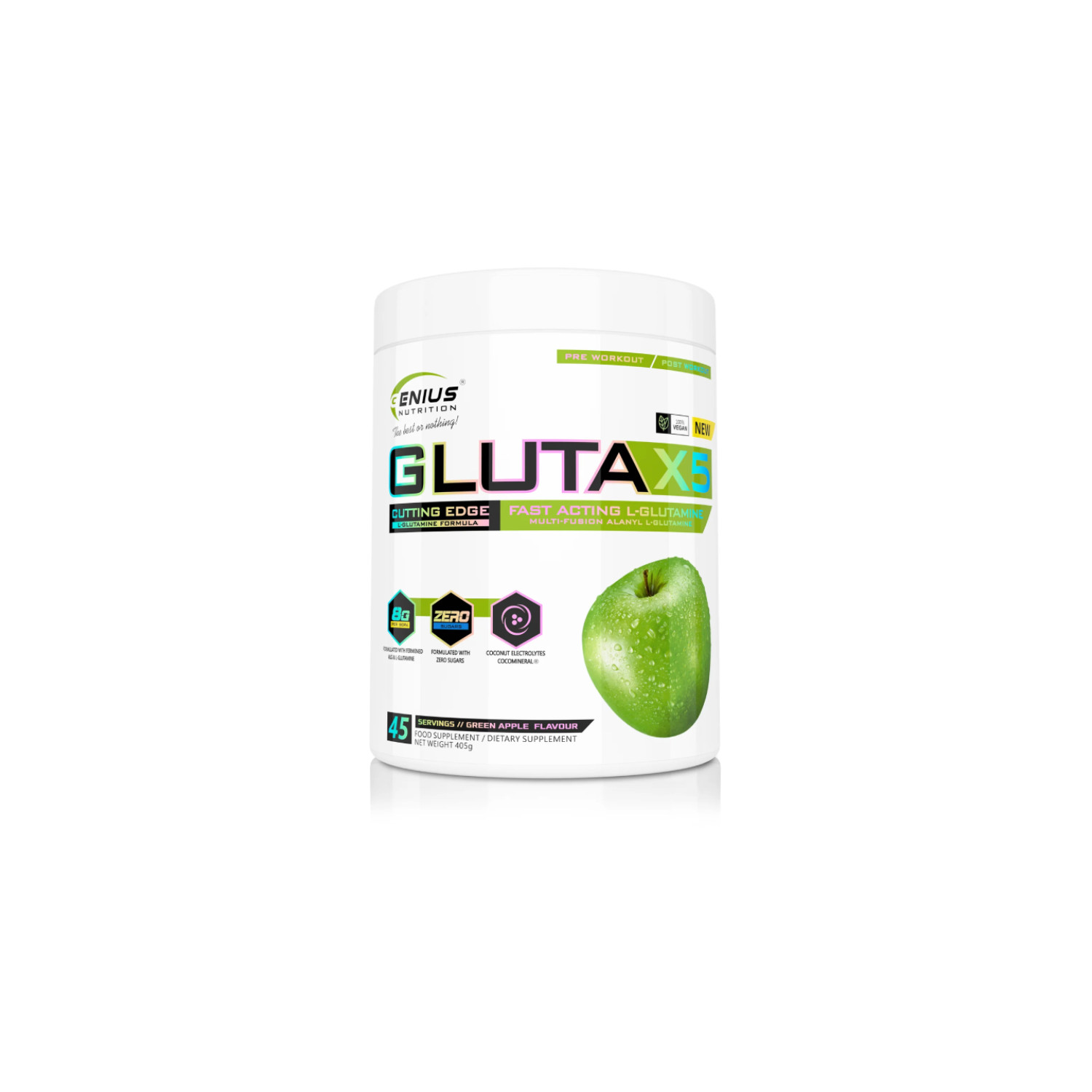 Genius Nutrition Gluta X5 405g Apfel