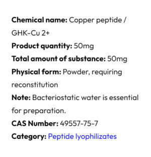 Szczegółowe informacje Powerock Pharma GHK CU 50mg