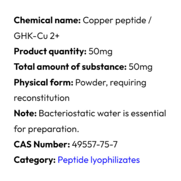 Szczegółowe informacje Powerock Pharma GHK CU 50mg