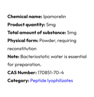 Detailed information Powerock Pharma IPAMORELIN 5mg