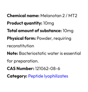 Szczegółowe informacje Powerock Pharma MT2 (MELANOTAN 2) 10mg