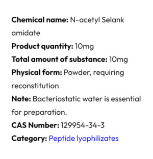 Szczegółowe informacje Powerock Pharma N-ACETYL SELANK 10mg