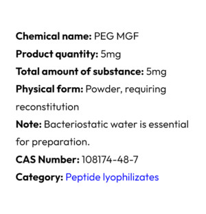 Detailed information Powerock Pharma PEG MGF 5mg