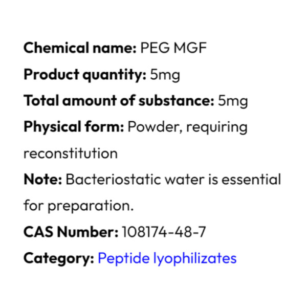 Detailed information Powerock Pharma PEG MGF 5mg