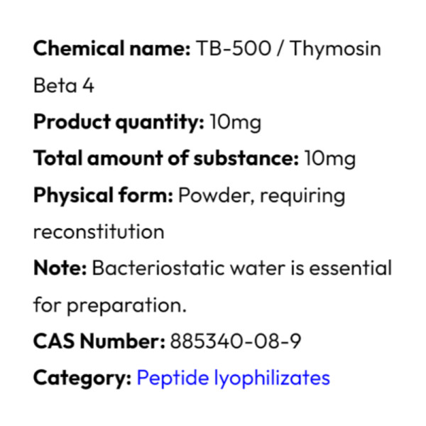 Szczegółowe informacje Powerock Pharma TB-500 10mg