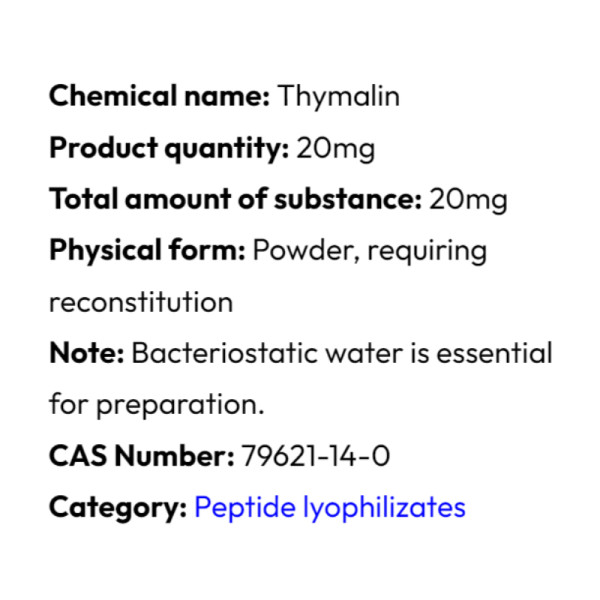 Szczegółowe informacje Powerock Pharma THYMALIN 20mg