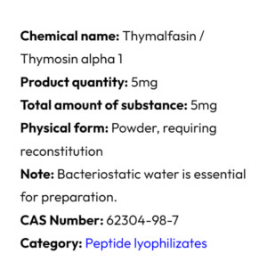 Szczegółowe informacje Powerock Pharma THYMOSIN ALPHA 1 5mg