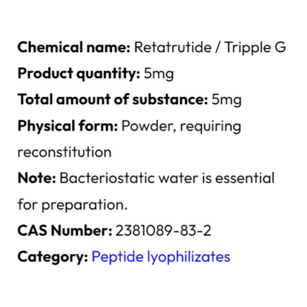 Detailed information Powerock Pharma TRIPPLE G 5mg