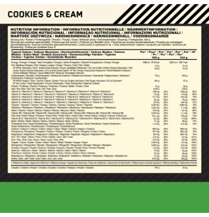 Product composition ON Serious Mass 2720g cookies and cream