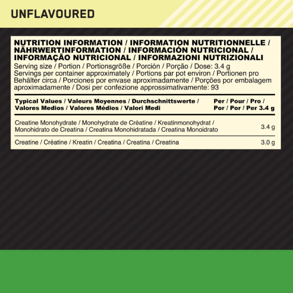 Zusammensetzung ON Micronised Creatine Powder 317g