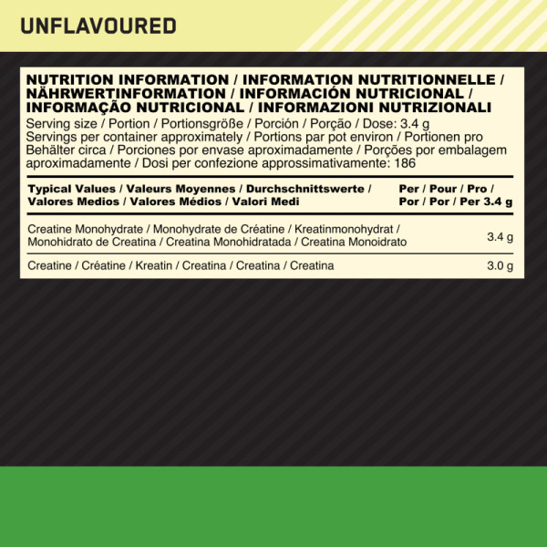 Zusammensetzung ON Micronised Creatine Powder 634g