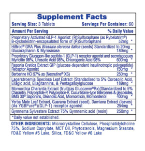 Zusammensetzung Hi-Tech Pharma Slimaglutide 180 tabs.