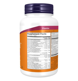 Product composition NOW Foods ADAM Multi-Vitamin for Men 60 tabs.