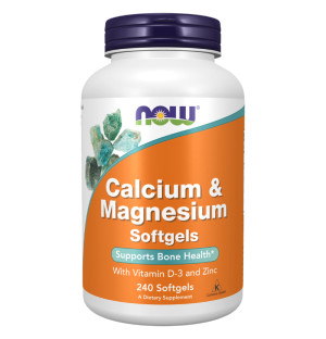 NOW Foods Calcium & Magnesium mit Vitamin D3 und Zink 240 kaps. Softgels