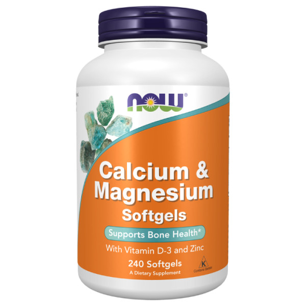 NOW Foods Calcium & Magnesium mit Vitamin D3 und Zink 240 kaps. Softgels