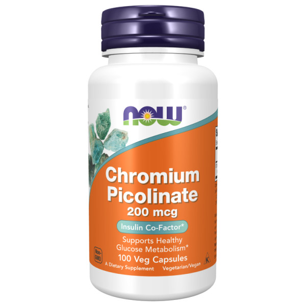 NOW Foods Chromium Picolinate 200mcg 100 caps. Vege