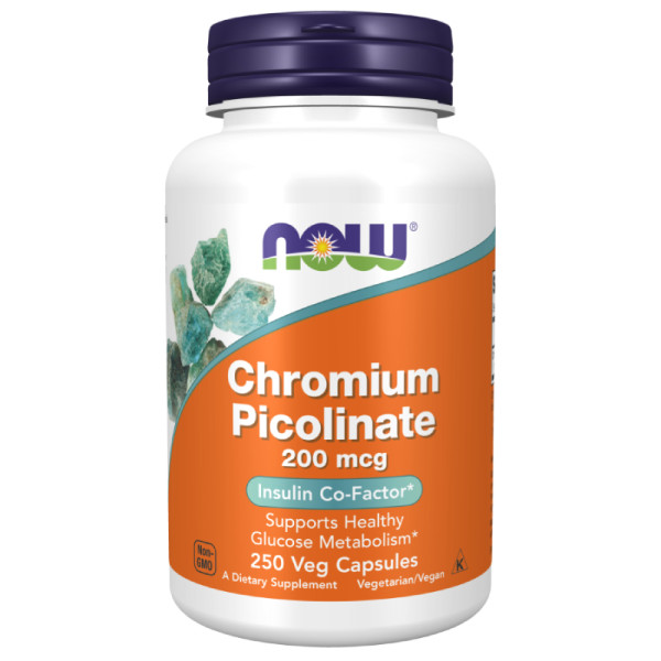 NOW Foods Chromium Picolinate 200mcg 250 caps. Vege