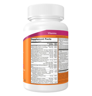 Product composition NOW Foods Eve Superios Women's Multi-Vitamin 90 tabs.