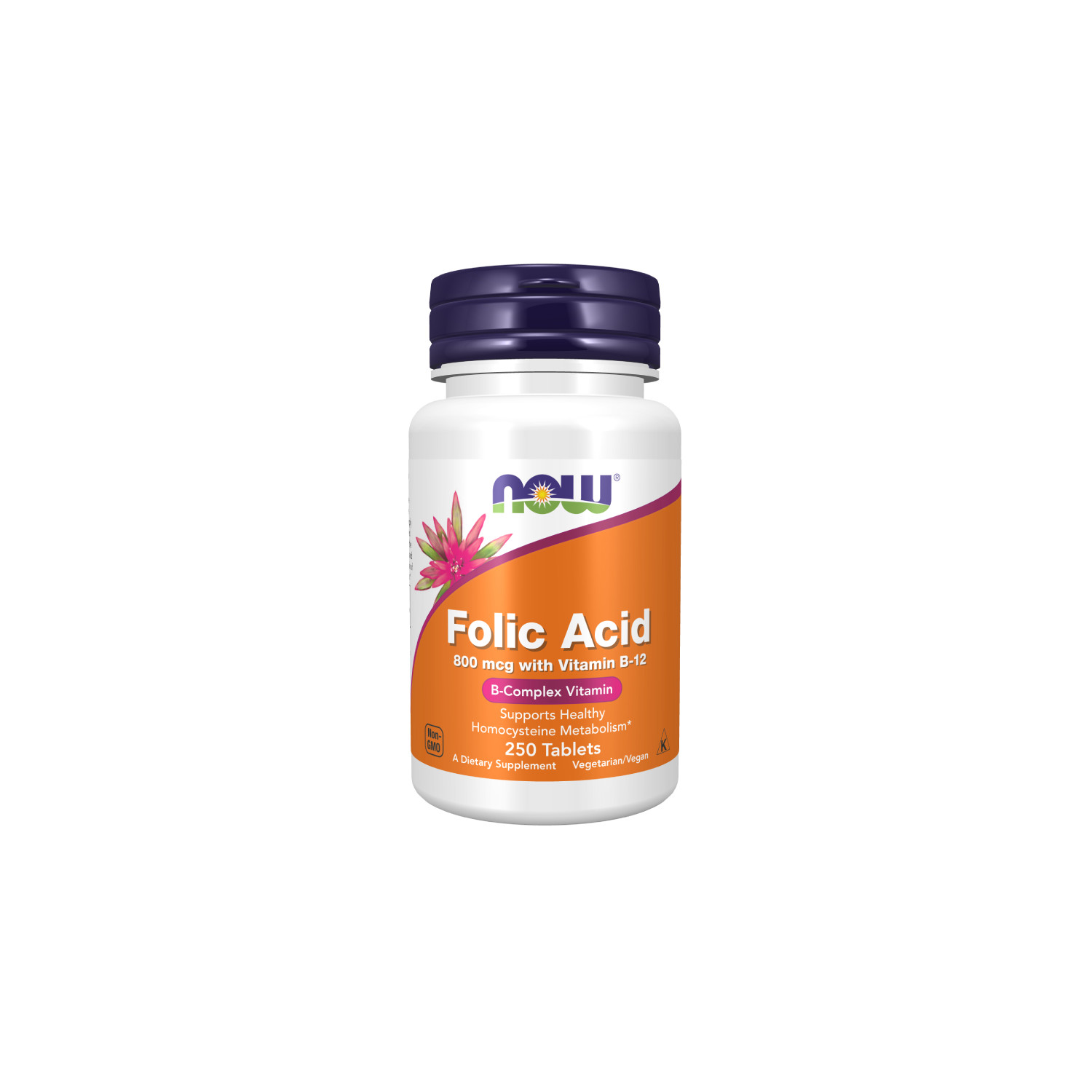 NOW Foods Folic Acid 800mcg with Vitamin B-12 250 tabs.