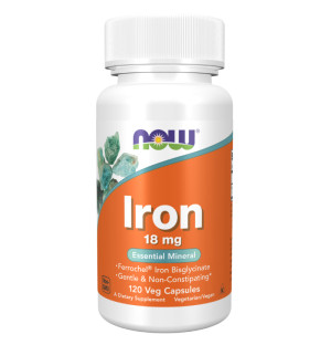 NOW Foods Iron 18mg 120 caps. Vege