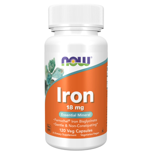 NOW Foods Iron 18mg 120 caps. Vege