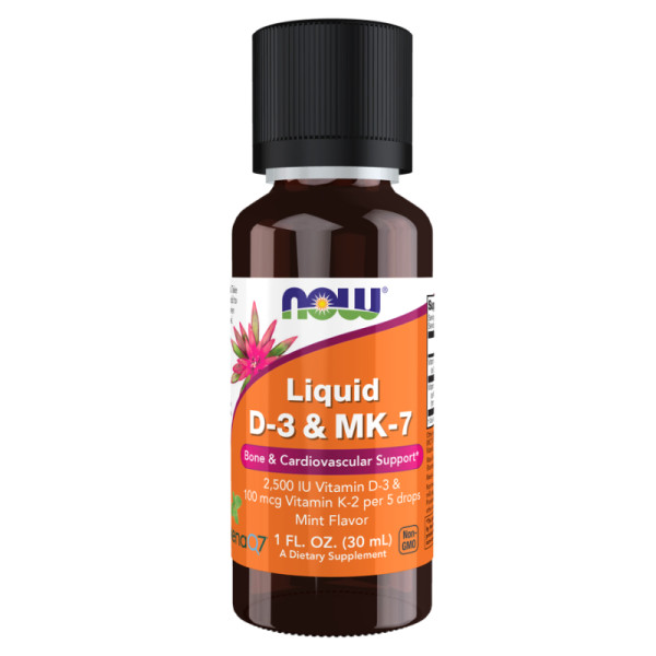 NOW Foods Liquid Vitamins D-3 & MK-7 30 ml