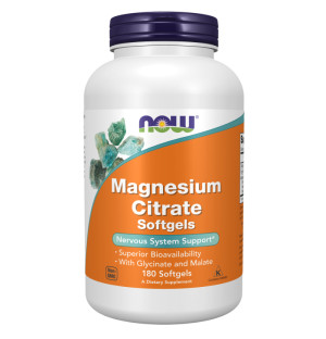 NOW Foods Cytrynian Magnezu 180 kaps. Softgels