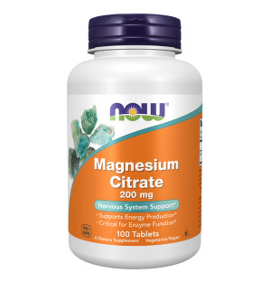 NOW Foods Magnesium Citrate 200mg 100 tabs.