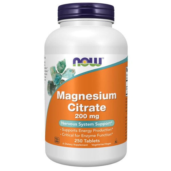 NOW Foods Cytrynian Magnezu 200mg 250 tabl.