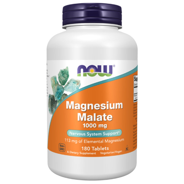 NOW Foods Magnesium Malate 1000mg 180 tabs.