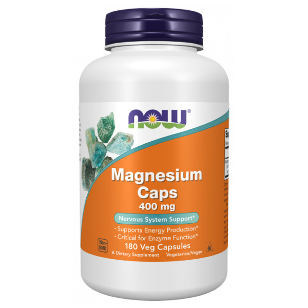 NOW Foods Magnesium 400mg 180 caps. Vege