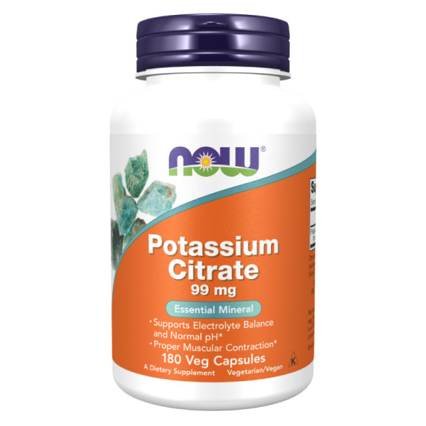 NOW Foods Potassium Citrate 99mg 180 caps. Vege