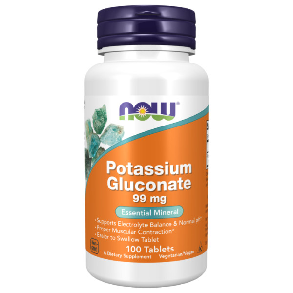 NOW Foods Glukonian Potasu 99mg 100 tabl.