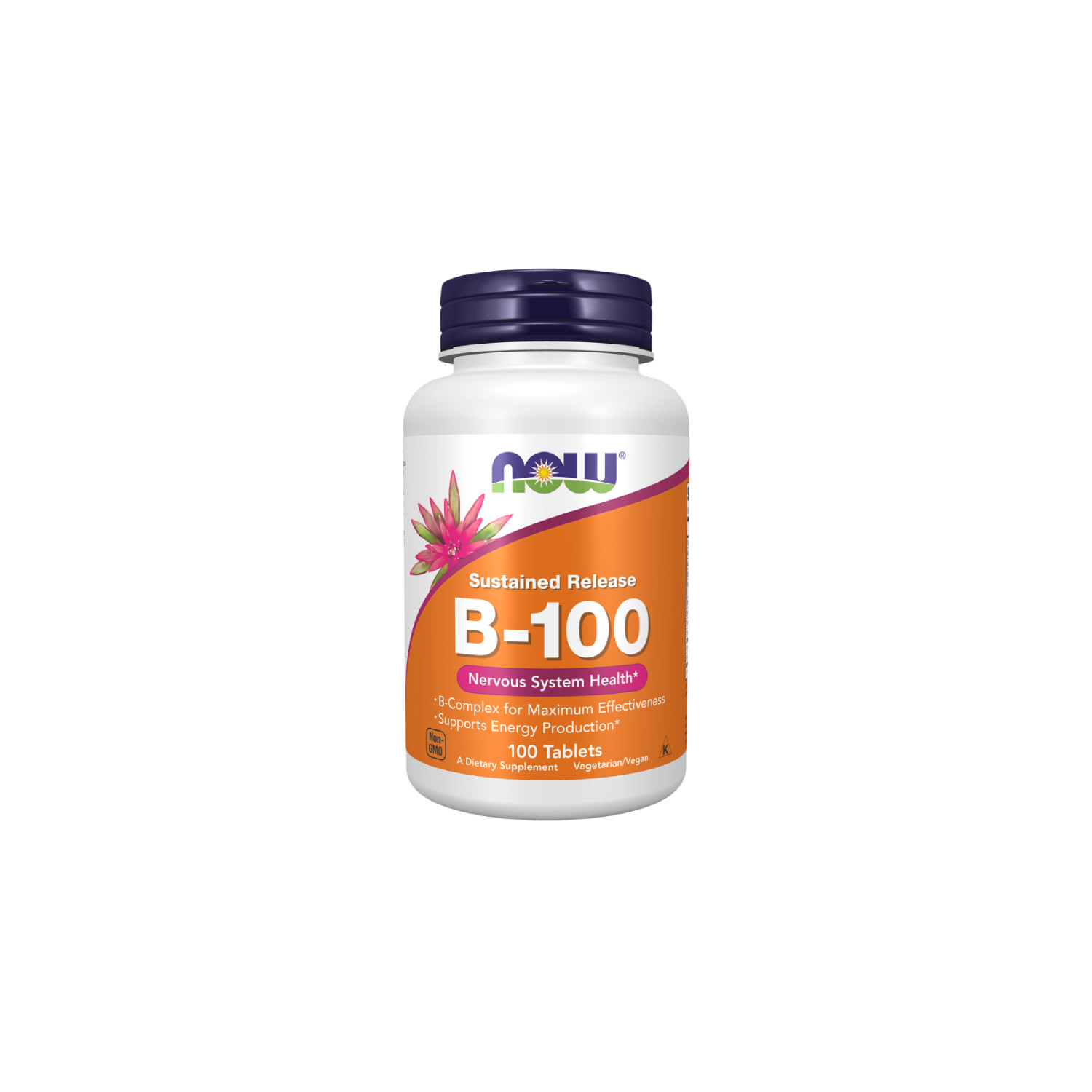 NOW Foods Witamin B-100 100 tbl. mit verlängerter Wirkstofffreisetzung