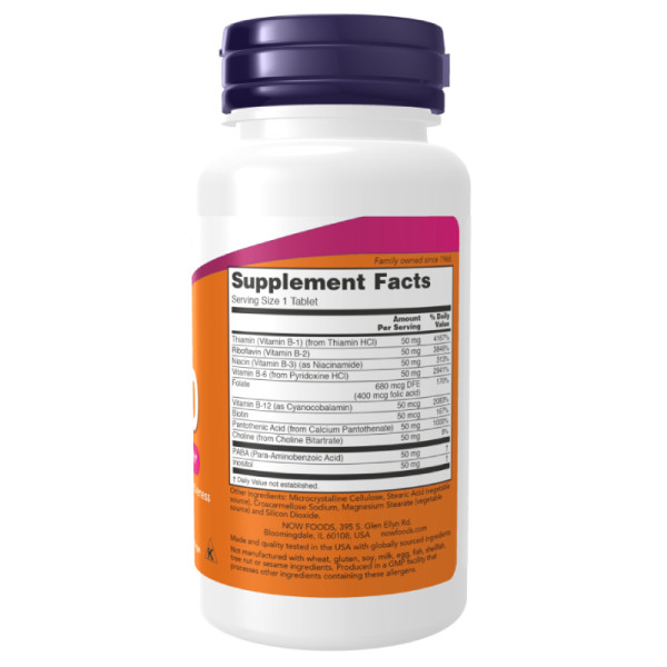 Zusammensetzung NOW Foods Vitamin B-50 100 tabl.